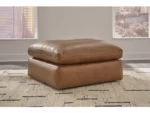 Emilia Oversized Leather Accent Ottoman - Image 2