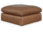 Emilia Oversized Leather Accent Ottoman