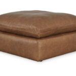 Emilia Oversized Leather Accent Ottoman