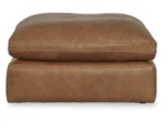 Emilia Oversized Leather Accent Ottoman - Image 3
