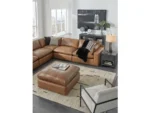 Emilia Oversized Leather Accent Ottoman - Image 8