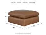 Emilia Oversized Leather Accent Ottoman - Image 4