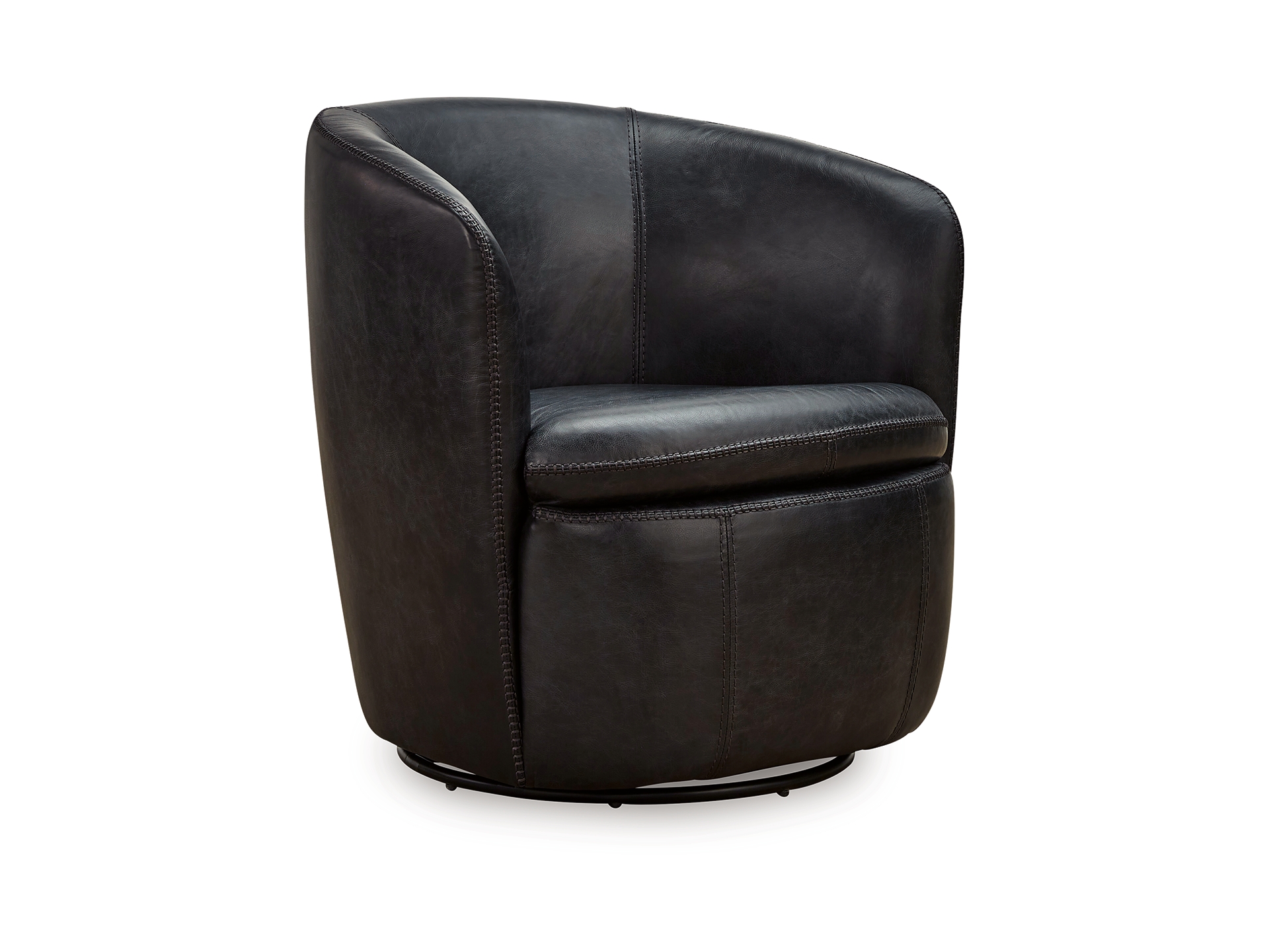 A3000702-ANGLE-SW-P1-KO Kierreys Leather Swivel Chair - Image 1