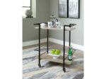 Waylowe Bar Cart with 2 Bottle Holders and Casters - Image 2