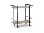 Waylowe Bar Cart with 2 Bottle Holders and Casters