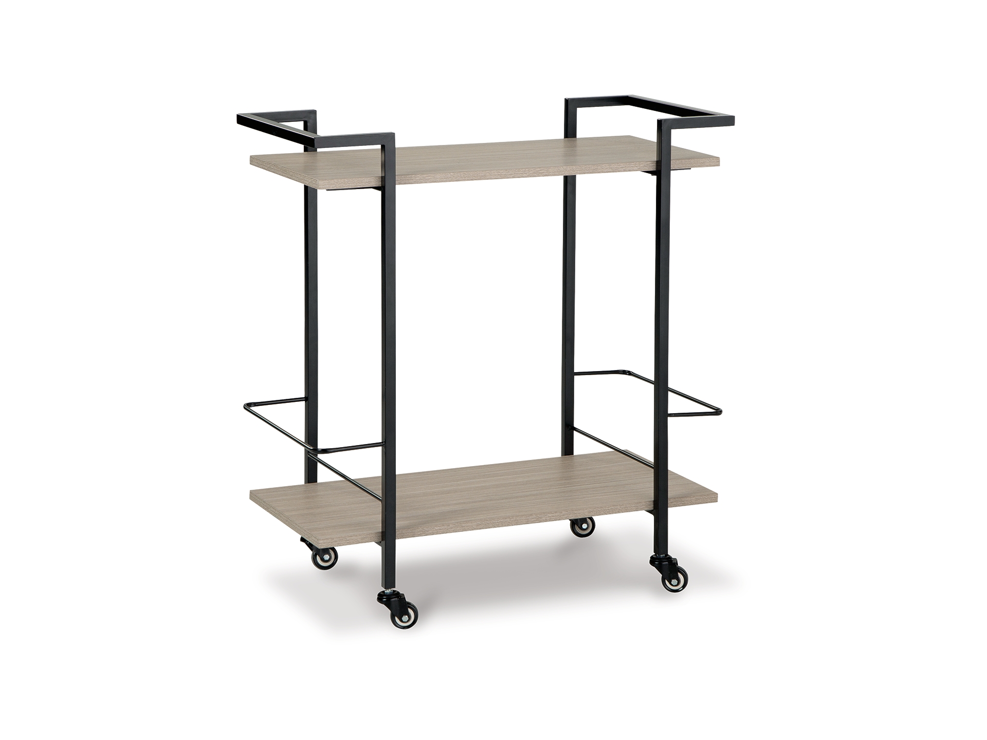 A4000389-ANGLE-SW-P1-KO Waylowe Bar Cart with 2 Bottle Holders and Casters - Image 1