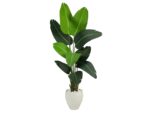 5.5’ Travelers Palm Artificial Tree in White Planter