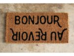 Storied Home Bonjour/Au Revoir 32" x 16" Doormat - Image 2