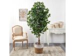 6' Ficus Artificial Tree in Handmade Natural Jute and Cotton Planter - Image 2