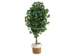 6' Ficus Artificial Tree in Handmade Natural Jute and Cotton Planter