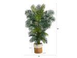 6.5ft Golden Cane Artificial Palm Tree in Handmade Natural Jute and Cotton Planter - Image 3