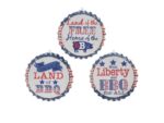 Gerson International Bottle Cap Signs Wall Decor (Set of 3)