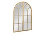 Storied Home Arched Windowpane Wall Mirror
