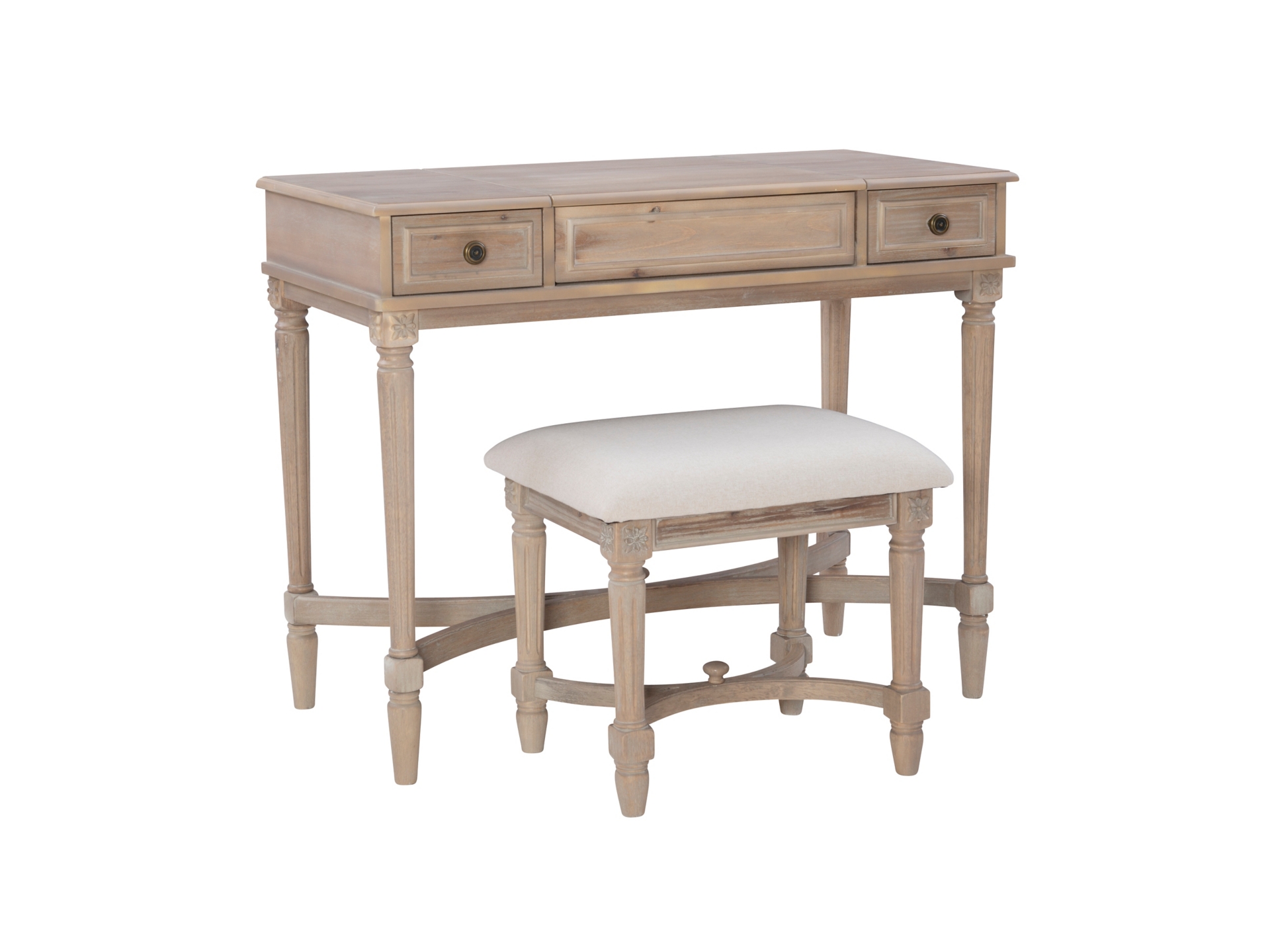 B600000037_2 Linon Burke Gray Wash Vanity - Image 1