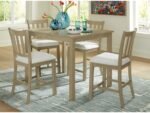 Calmoro Counter Height Dining Table and 4 Barstools