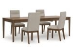 Roanhowe Extendable Dining Table and 4 Next-Gen Nuvella™ Performance Fabric Chairs