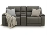 5Z-Harrenhurst 3-Piece Leather Dual Power Reclining Modular Loveseat with Console - Image 2