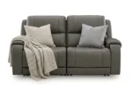 5Z-Harrenhurst 2-Piece Leather Dual Power Reclining Modular Loveseat - Image 2