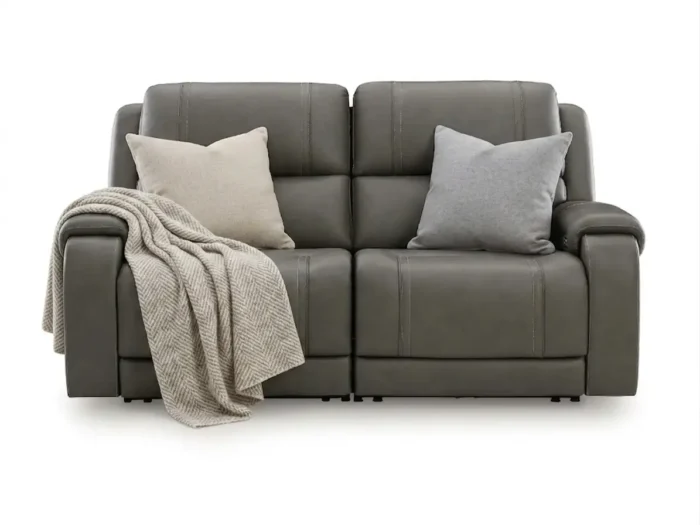 5Z-Harrenhurst 2-Piece Leather Dual Power Reclining Modular Loveseat - Image 2