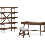 Lyncott Home Office Desk with Chair and Storage