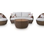 Cardiff Beach Outdoor Sofa, Loveseat and 2 Lounge Chairs with Coffee Table