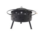 Outdoor Star & Moon Steel Wood Burning Round Fire Pit