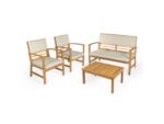 Jonathan Y Barclay Outdoor Sofa and 2 Chairs with Coffee Table