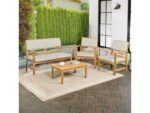Jonathan Y Barclay Outdoor Sofa and 2 Chairs with Coffee Table - Image 3