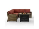 Bradenton 4 Piece Outdoor Sectional Set with Fire Table