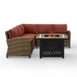 Bradenton 4 Piece Outdoor Sectional Set with Fire Table