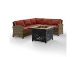 Bradenton 4 Piece Outdoor Sectional Set with Fire Table - Image 4