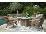 Carisbo Outdoor Fire Pit Table and 4 Chairs - Image 2