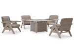 Carisbo Outdoor Fire Pit Table and 4 Chairs