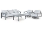 Moonlight View Outdoor Sofa and 2 Chairs with Coffee Table