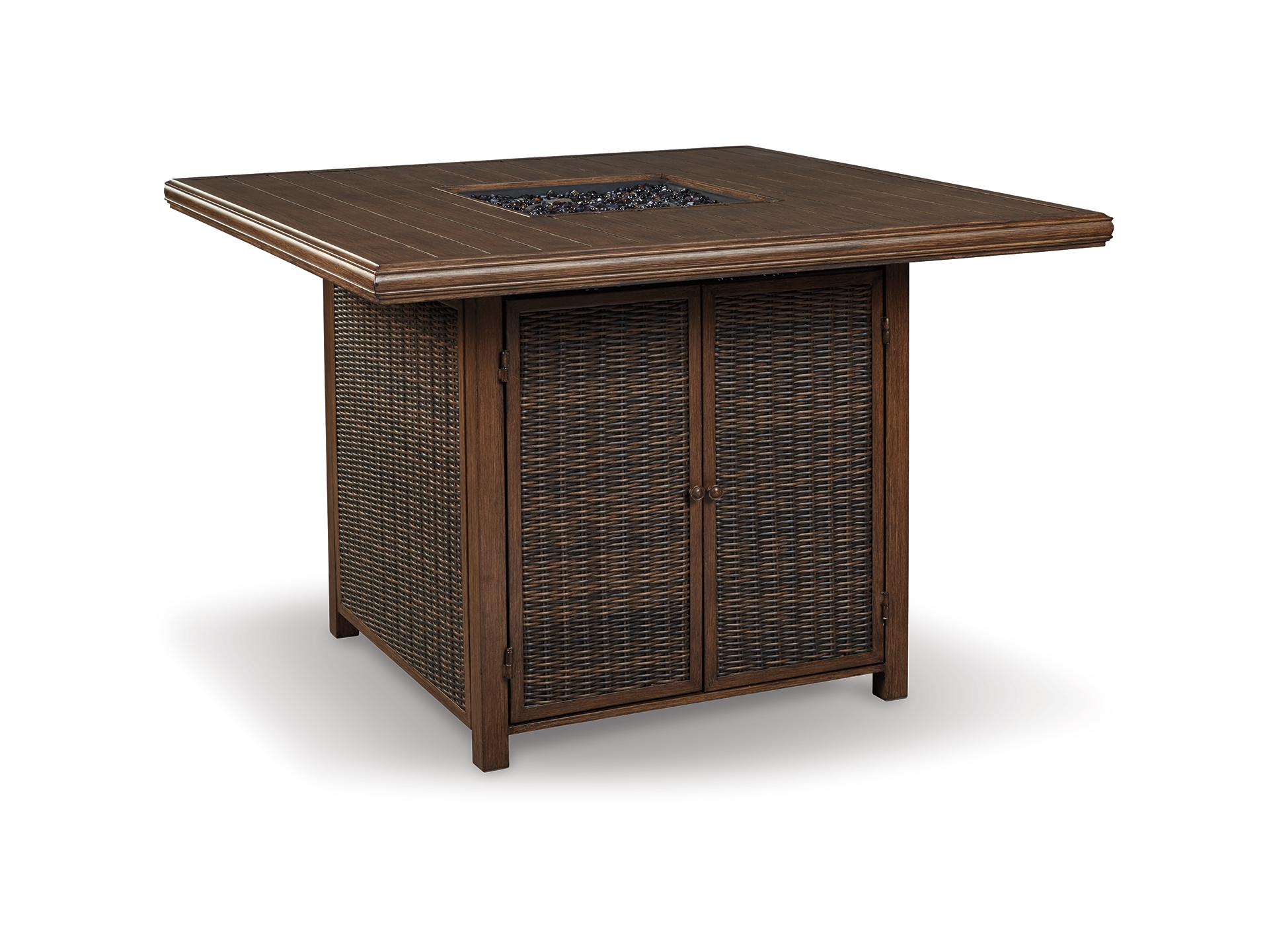 P750-665-OPEN-ANGLE-SW-P1-KO (1) Paradise Trail Outdoor Bar Table with Fire Pit - Image 1