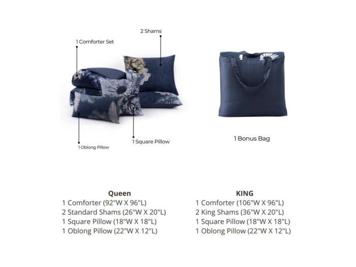 Bebejan Forget Me Not 100% Cotton 5-Piece Reversible Comforter Set - Image 11