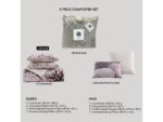 Bebejan Plum Petal 100% Cotton Sateen 5 Piece Reversible Comforter Set - Image 10