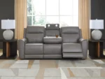 5Z-Relaxation Dual Power Leather Reclining Sofa - Image 5