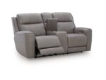 5Z-Relaxation Dual Power Leather Reclining Loveseat with Console - Image 3