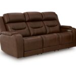 Dreamer Dual Power Leather Reclining Sofa with Audio Seating