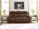 Dreamer Dual Power Leather Reclining Sofa with Audio Seating - Image 2