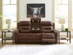 Dreamer Dual Power Leather Reclining Sofa with Audio Seating - Image 7