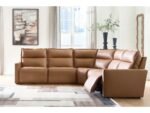Arrington 5-Piece Dual Power Leather Reclining Modular Sectional
