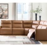 Arrington 5-Piece Dual Power Leather Reclining Modular Sectional