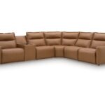 Arrington 6-Piece Dual Power Leather Reclining Modular Sectional with Console