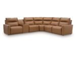 Arrington 6-Piece Dual Power Leather Reclining Modular Sectional with Console - Image 2
