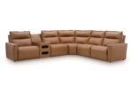 Arrington 6-Piece Dual Power Leather Reclining Modular Sectional with Audio Console - Image 2
