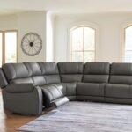 5Z-Harrenhurst 5-Piece Leather Dual Power Reclining Modular Sectional