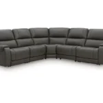 5Z-Harrenhurst 5-Piece Leather Dual Power Reclining Modular Sectional