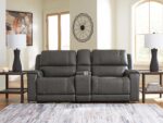 5Z-Harrenhurst 3-Piece Leather Dual Power Reclining Modular Loveseat with Console - Image 2